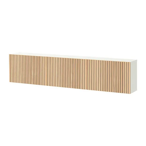 BESTÅ - wall-mounted cabinet combination, white/Björköviken oak veneer, 180x22x38 cm | IKEA Taiwan Online - E1015620_S4