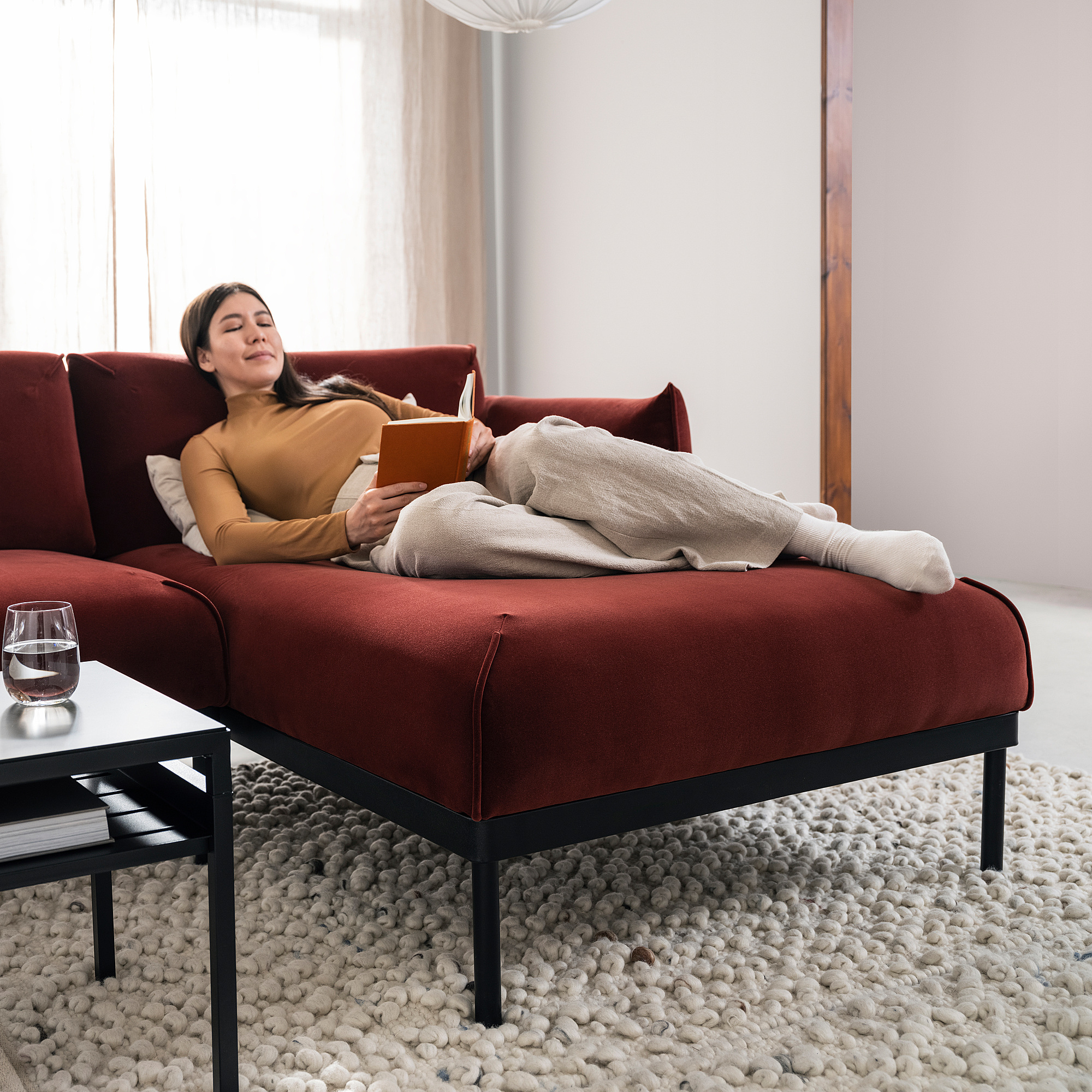 ÄPPLARYD 4-seat sofa with chaise longue