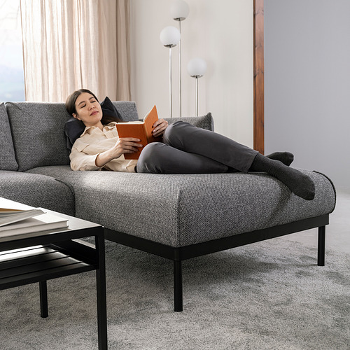 ÄPPLARYD - 四人座沙發附躺椅, Lejde 灰色/黑色 | IKEA 線上購物 - PE836519_S4