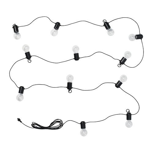 SVARTRÅ - LED裝飾燈串/12個燈泡，戶外用 黑色 | IKEA 線上購物 - PE982467_S4