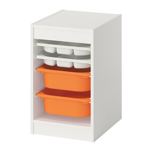 TROFAST storage combination w boxes/trays