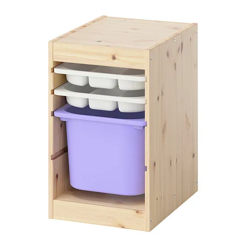 TROFAST - 收納組附箱/盤, 染白松木 白色/紫色, 32x44x53 公分 | IKEA 線上購物 - PE982506_S4