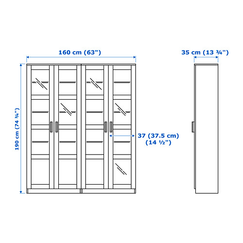 BRIMNES 玻璃門櫃組合