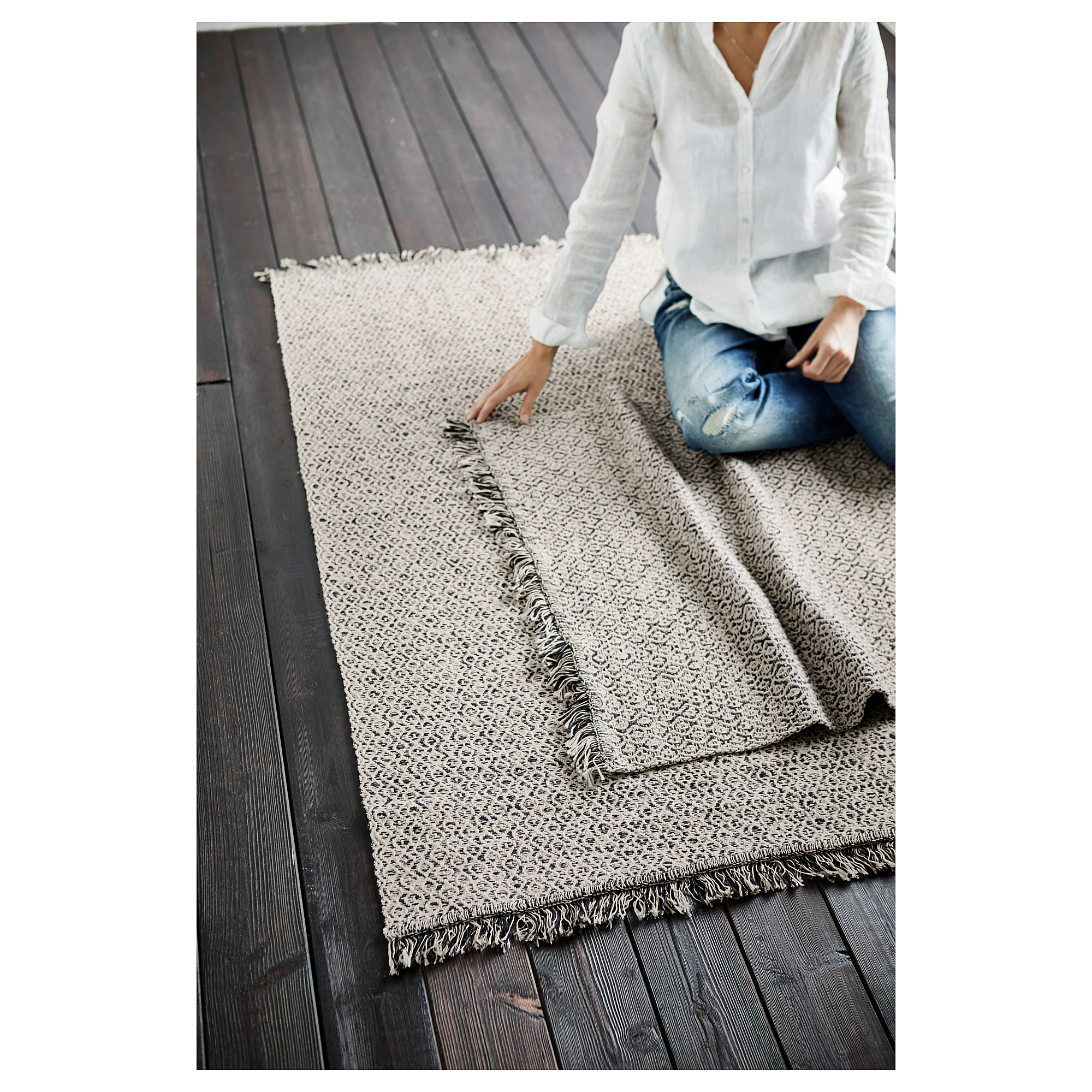 RÖRKÄR rug, flatwoven