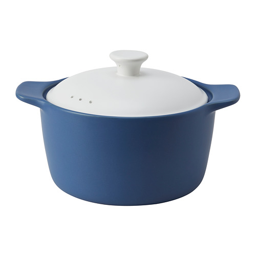 STORKOK - 附蓋湯鍋, 陶瓷 藍色/白色, 3.6公升 | IKEA 線上購物 - PE777308_S4