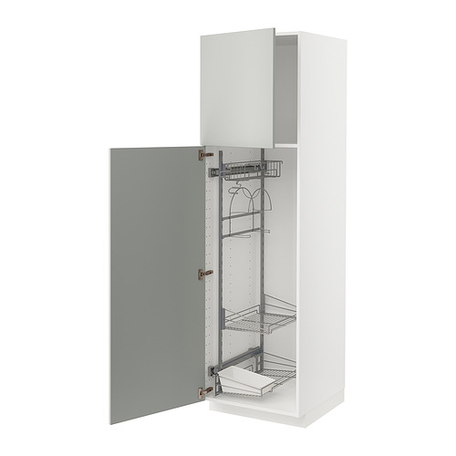 METOD - high cabinet with cleaning interior, white/Havstorp light grey, 60x60x200 cm | IKEA Taiwan Online - PE916248_S4