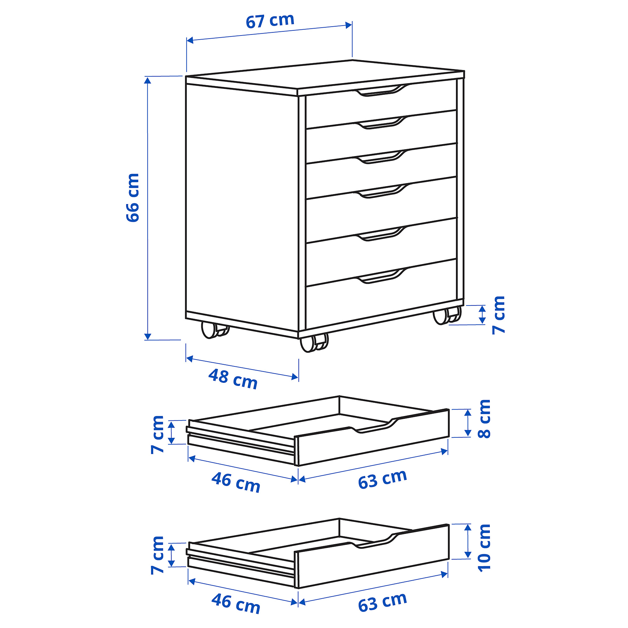 ALEX drawer unit on castors