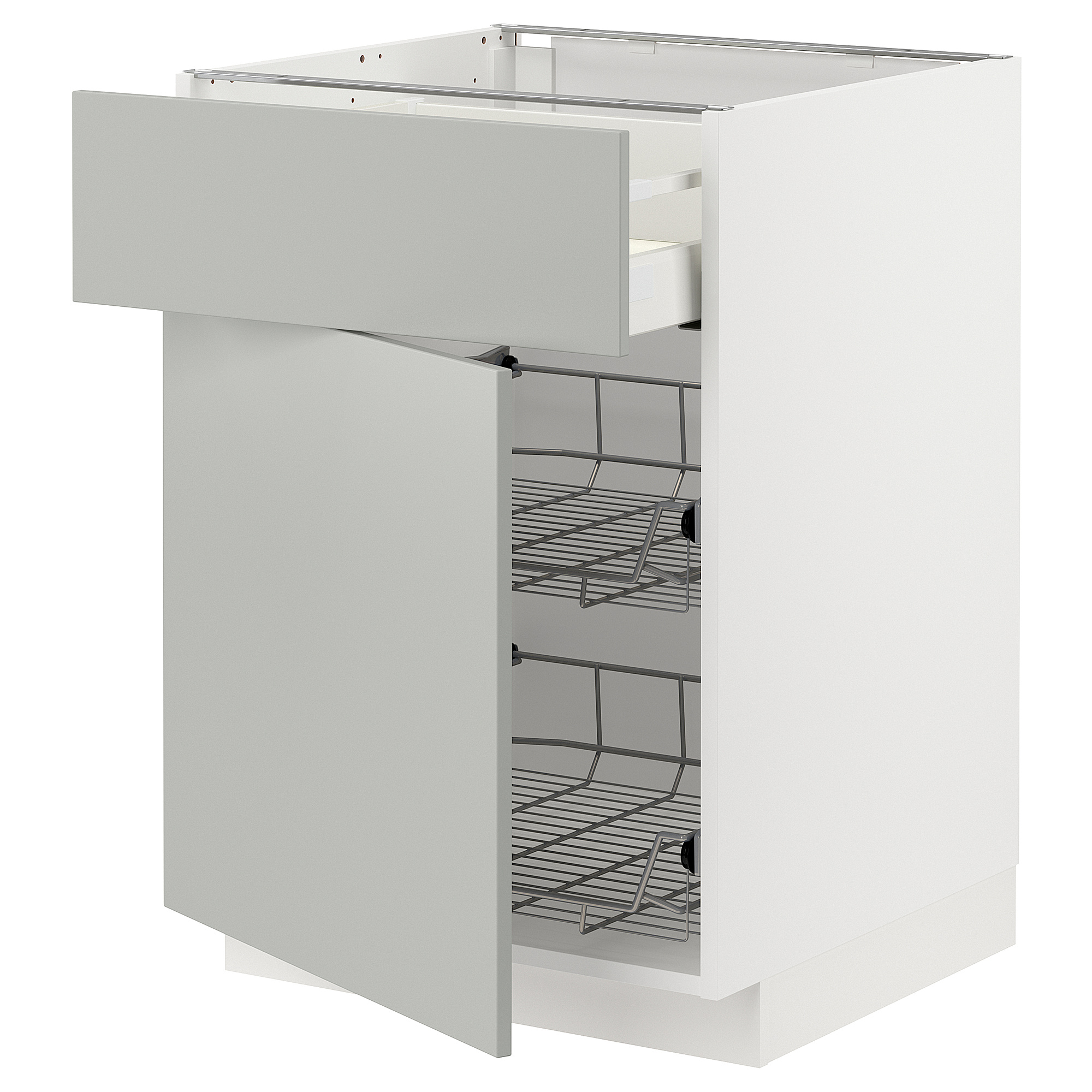 METOD/MAXIMERA base cab w wire basket/drawer/door