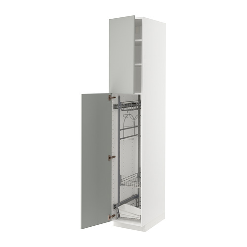 METOD - 高櫃附清潔用品收納架, 白色/Havstorp 淺灰色, 40x60x220 公分 | IKEA 線上購物 - PE916029_S4