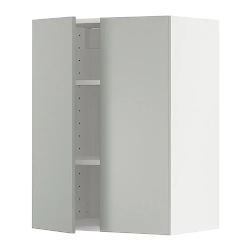 METOD - 壁櫃附層板/2門板, 白色/Havstorp 淺灰色, 60x37x80 公分 | IKEA 線上購物 - PE916148_S4