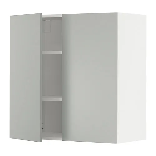 METOD - 壁櫃附層板/2門板, 白色/Havstorp 淺灰色, 80x37x80 公分 | IKEA 線上購物 - PE916065_S4