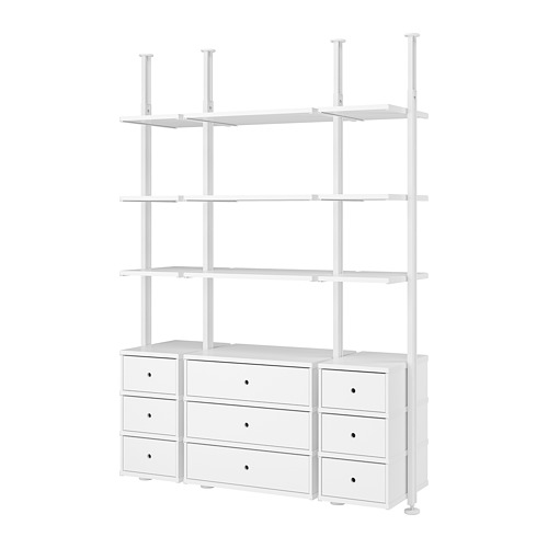 ELVARLI - open storage combination, white, 178x51x222-350 cm | IKEA Taiwan Online - PE777891_S4