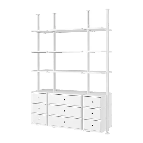 ELVARLI - 收納層架組, 白色, 178x51x222-350 公分 | IKEA 線上購物 - PE777891_S4