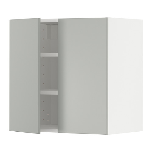 METOD - wall cabinet with shelves/2 doors, white/Havstorp light grey, 60x37x60 cm | IKEA Taiwan Online - PE916039_S4