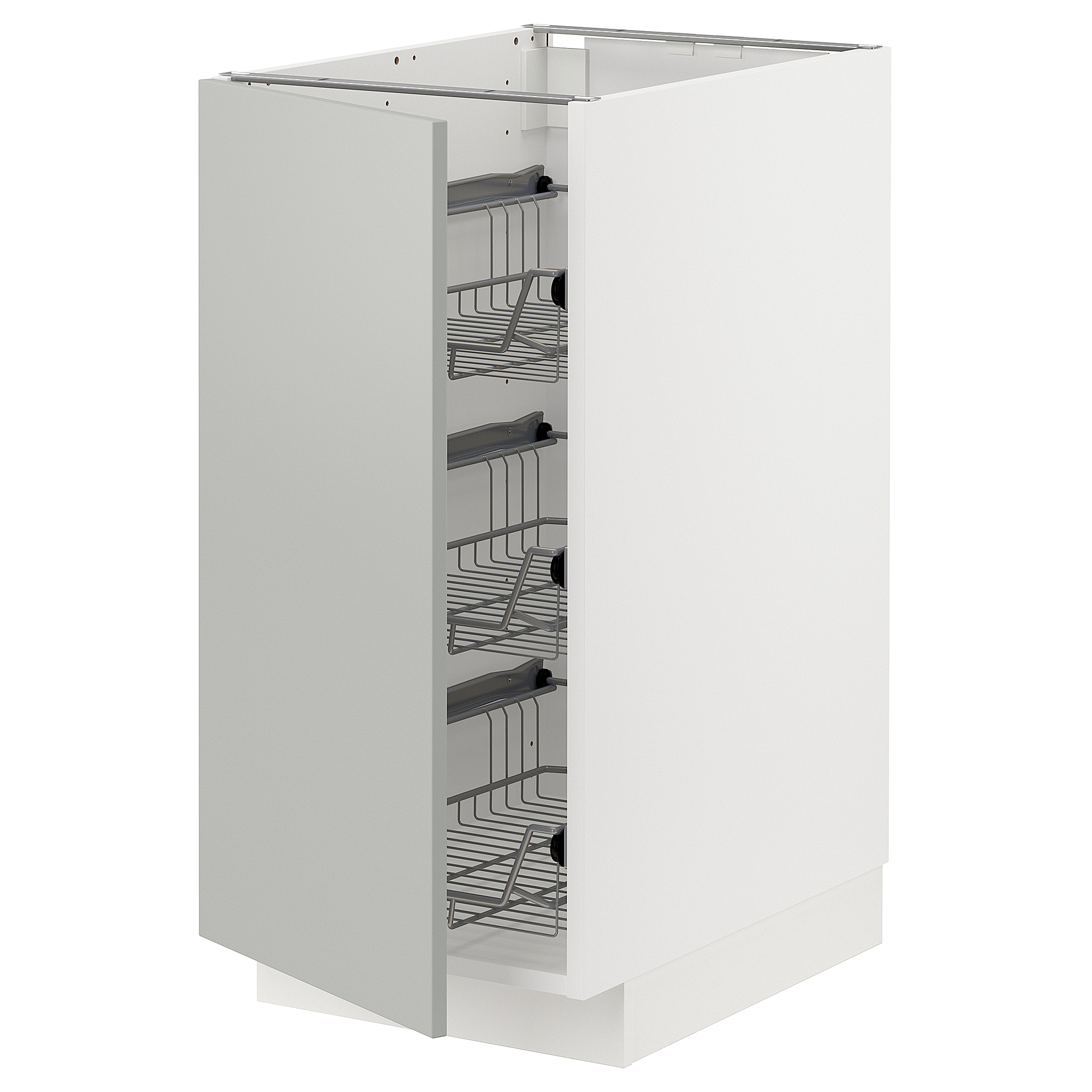METOD base cabinet with wire baskets