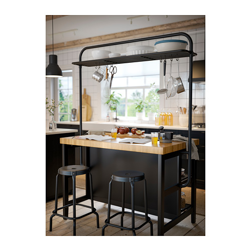 VADHOLMA - rack for kitchen island, black | IKEA Taiwan Online - PH153333_S4