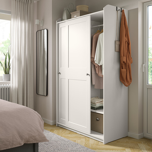 HAUGA wardrobe with sliding doors