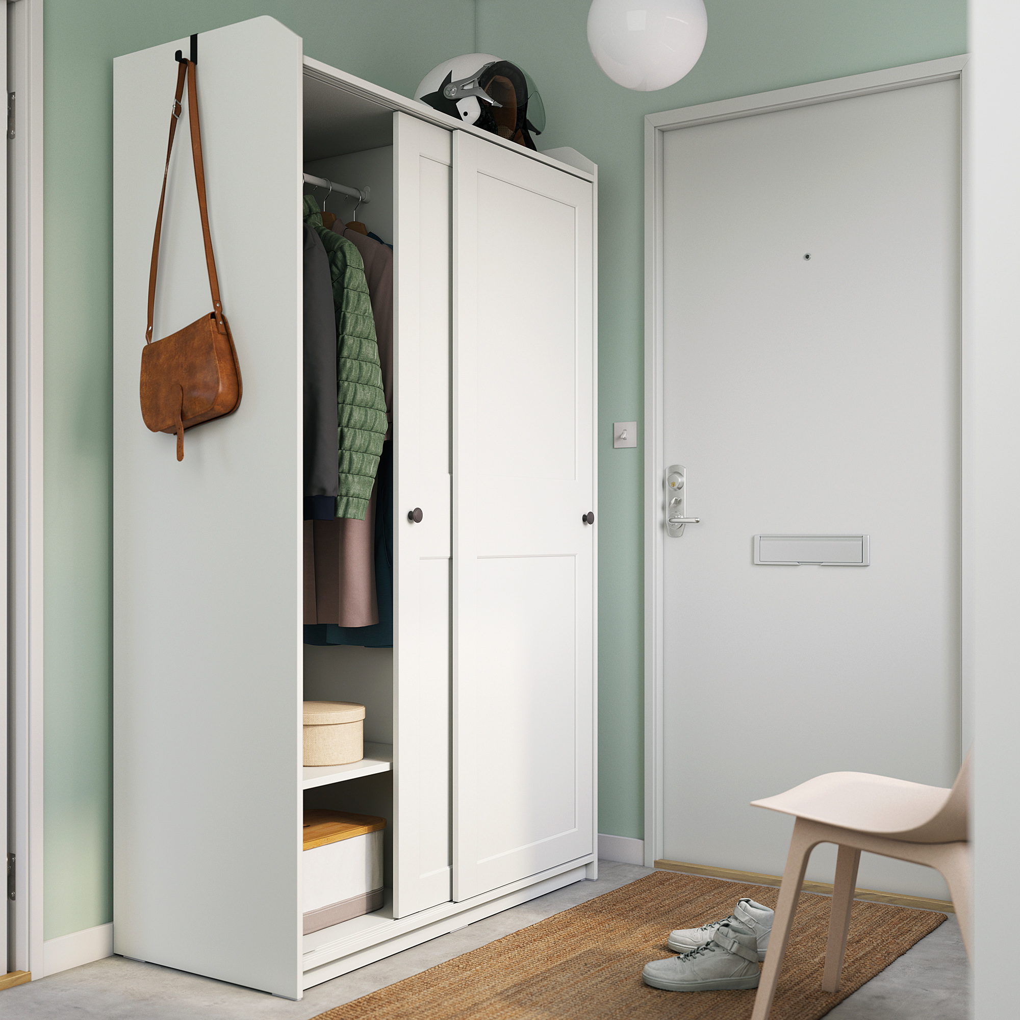 HAUGA wardrobe with sliding doors