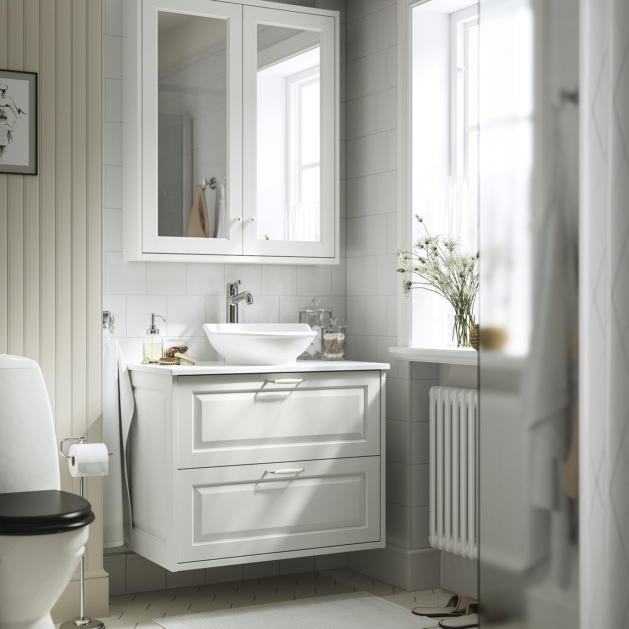 TÄNNFORSEN/VÄSTERSJÖN wash-stnd w drawers/wash-basin/tap
