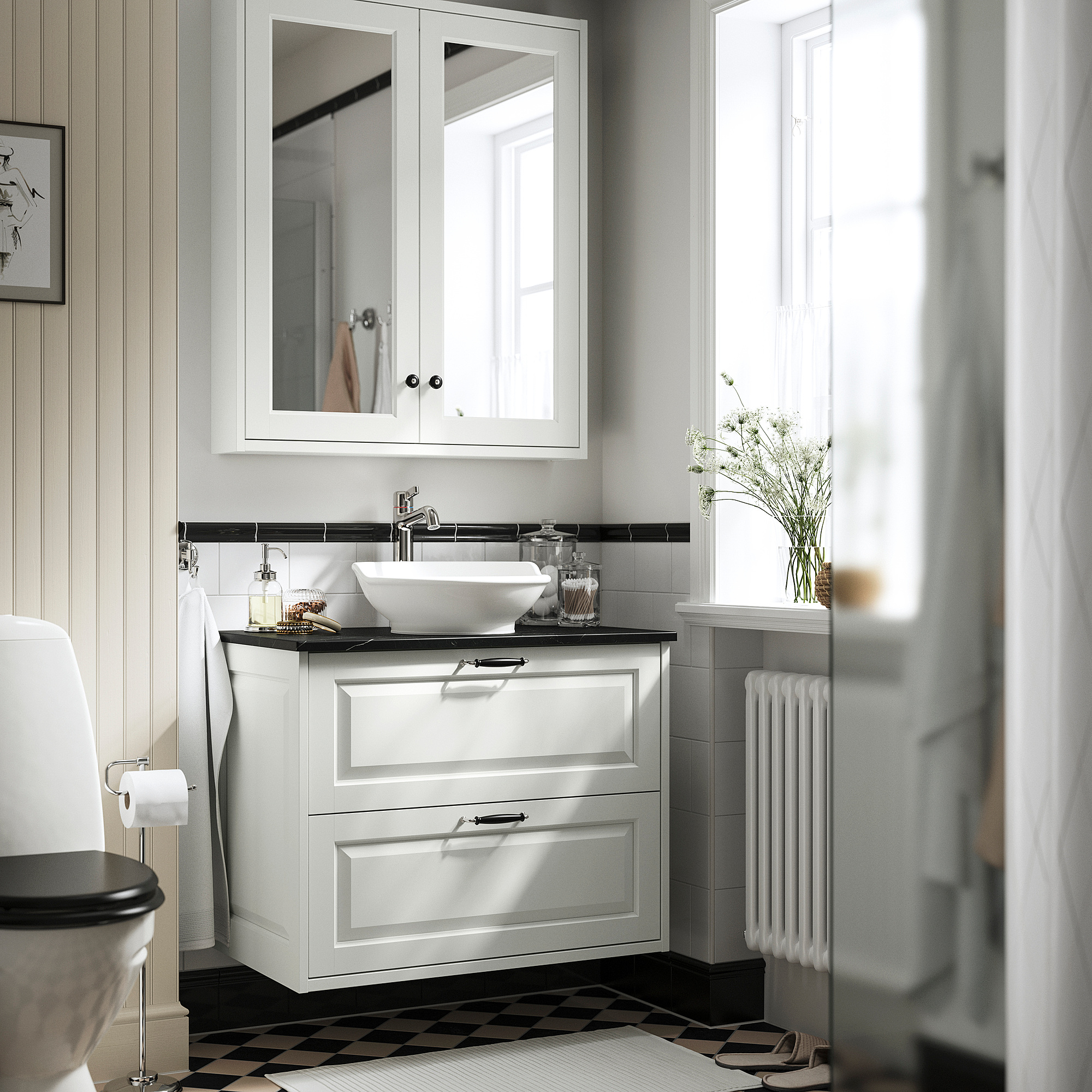 TÄNNFORSEN/VÄSTERSJÖN wash-stnd w drawers/wash-basin/tap