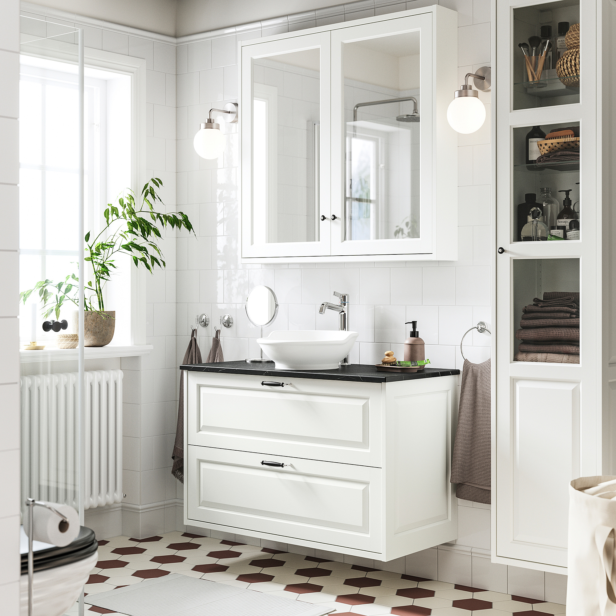 TÄNNFORSEN/VÄSTERSJÖN wash-stnd w drawers/wash-basin/tap