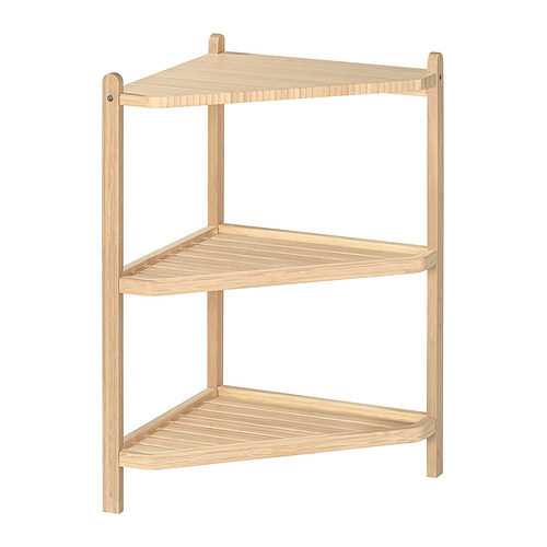 STEGESUND - corner shelf, light bamboo, 34x34x60 cm | IKEA Taiwan Online - E1015818_S4