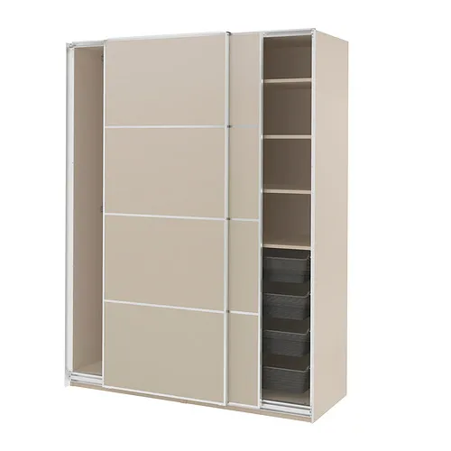 PAX/MEHAMN - 衣櫃/衣櫥組合, 灰米色/雙面設計 灰米色, 150x66x201 公分 | IKEA 線上購物 - PE836740_S4