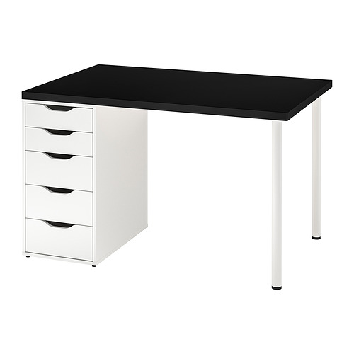 ALEX/MÅLVAKT - desk, black/white | IKEA Taiwan Online - PE836750_S4