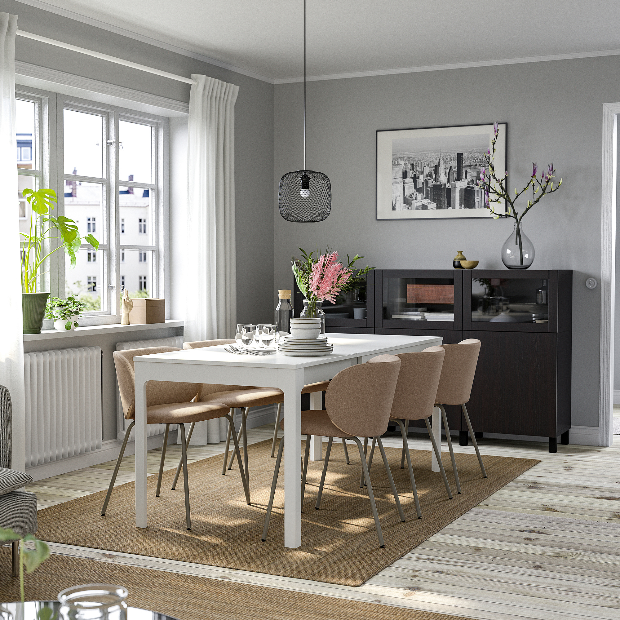 EKEDALEN/KRYLBO table and 4 chairs