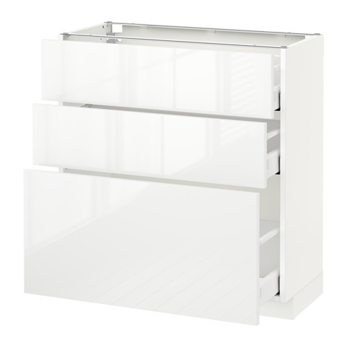 METOD - base cabinet with 3 drawers, white Maximera/Ringhult white | IKEA Taiwan Online - PE521751_S4