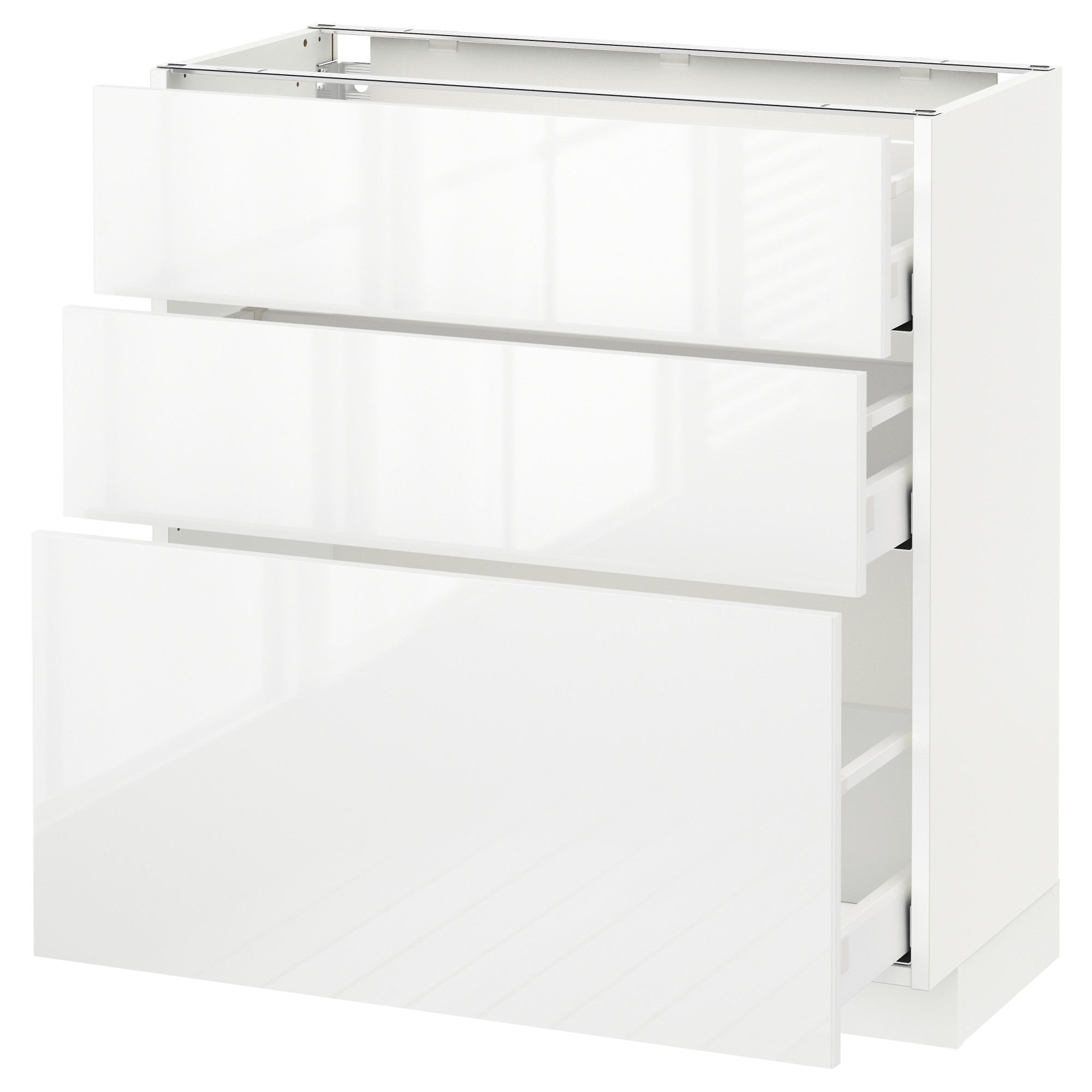 METOD base cabinet with 3 drawers