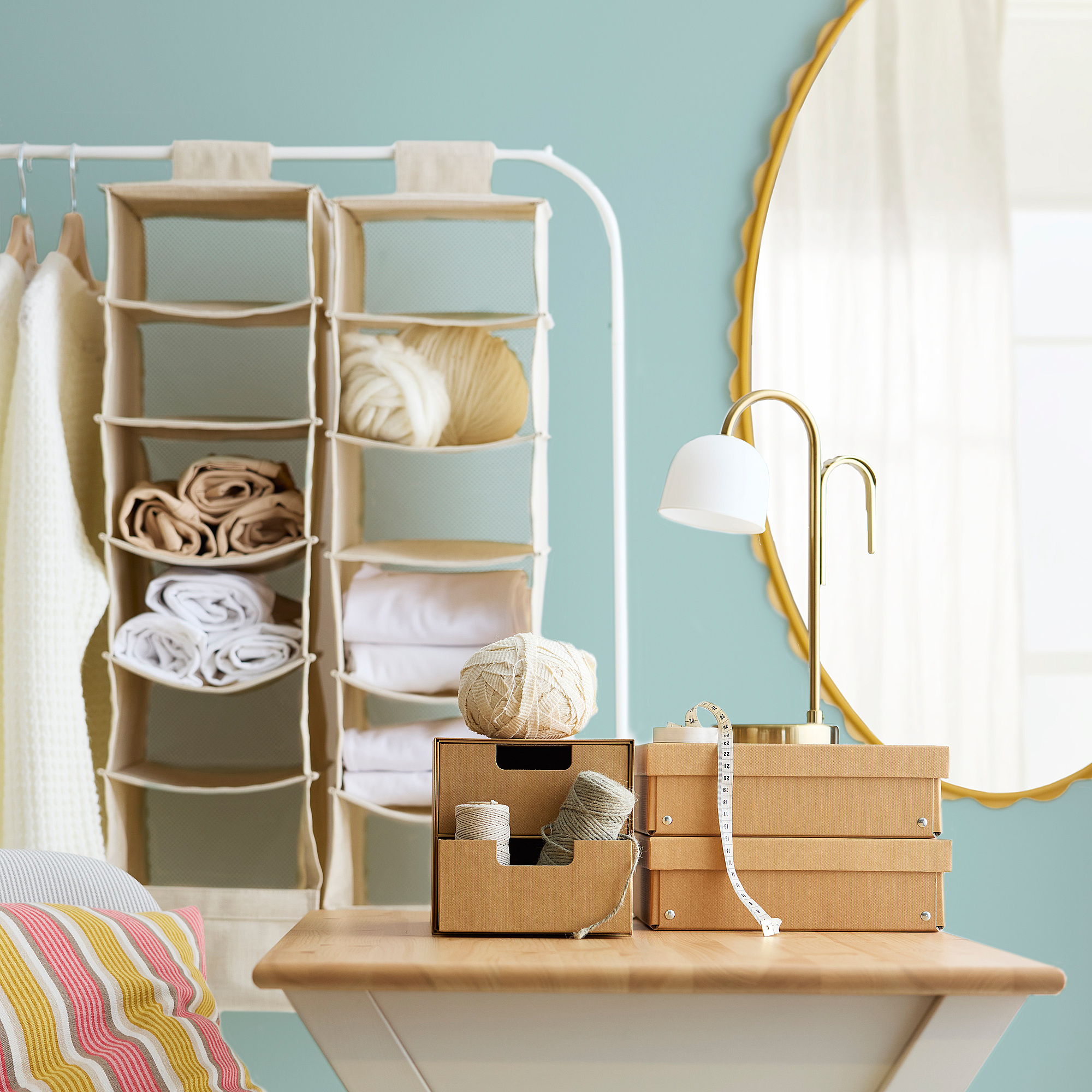 PURRPINGLA hanging storage w 6 compartments