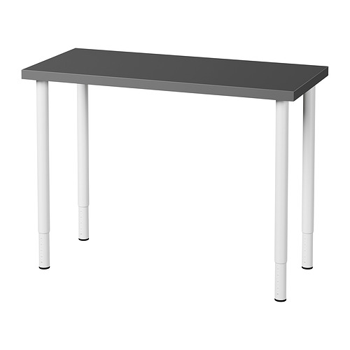 LINNMON/OLOV - 書桌/工作桌, 深灰色/白色, 100x45 公分 | IKEA 線上購物 - PE982779_S4