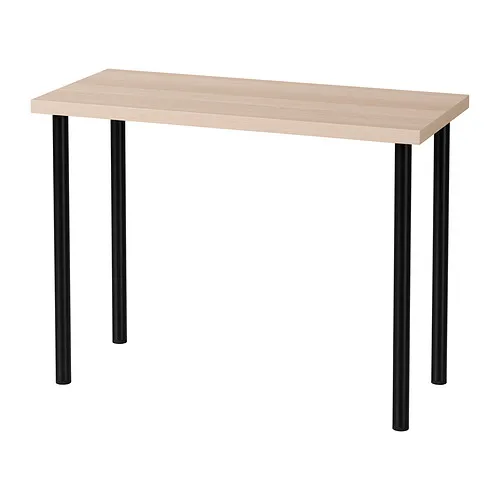 LINNMON/ADILS - 桌子, 染白橡木紋/黑色, 100x45 公分 | IKEA 線上購物 - PE982788_S4