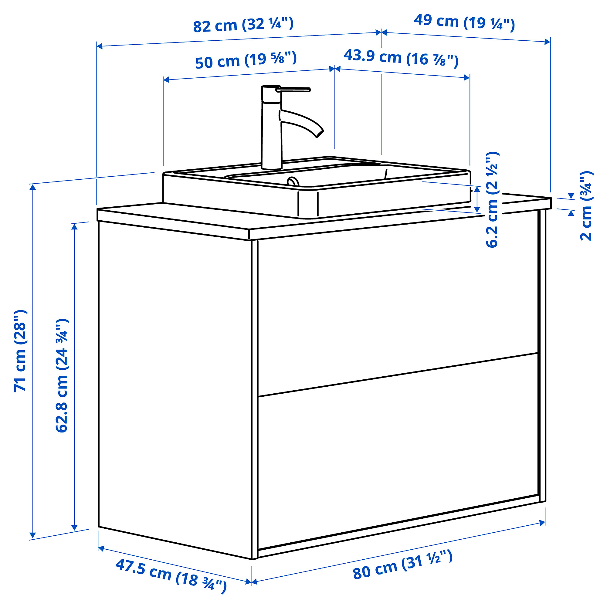 HAVBÄCK/ORRSJÖN wash-stnd w drawers/wash-basin/tap