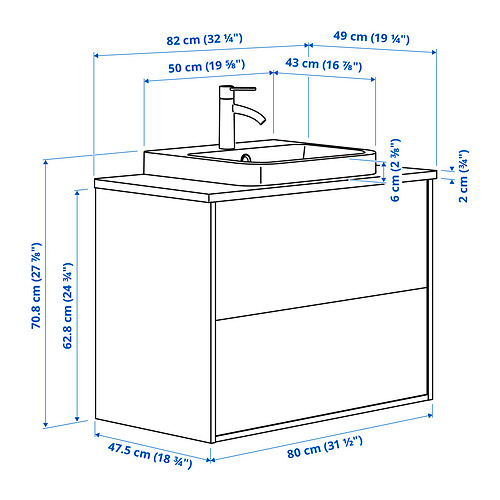 ÄNGSJÖN/BACKSJÖN wash-stnd w drawers/wash-basin/tap