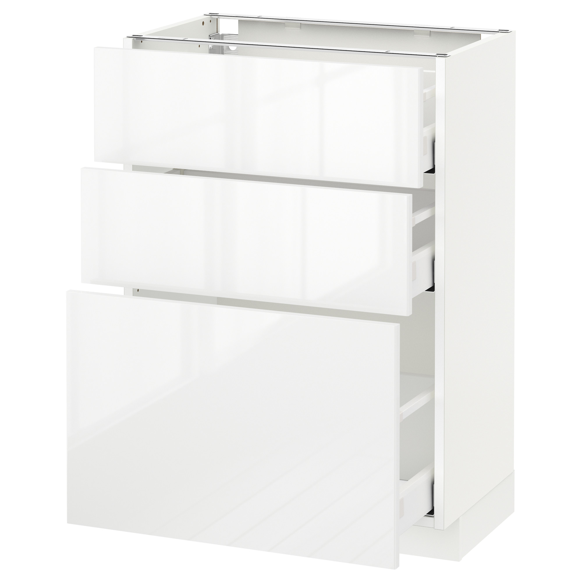 METOD base cabinet with 3 drawers