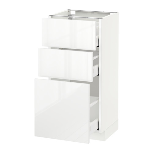 METOD - base cabinet with 3 drawers, white Maximera/Ringhult white, 40x37x80 cm | IKEA Taiwan Online - PE522092_S4