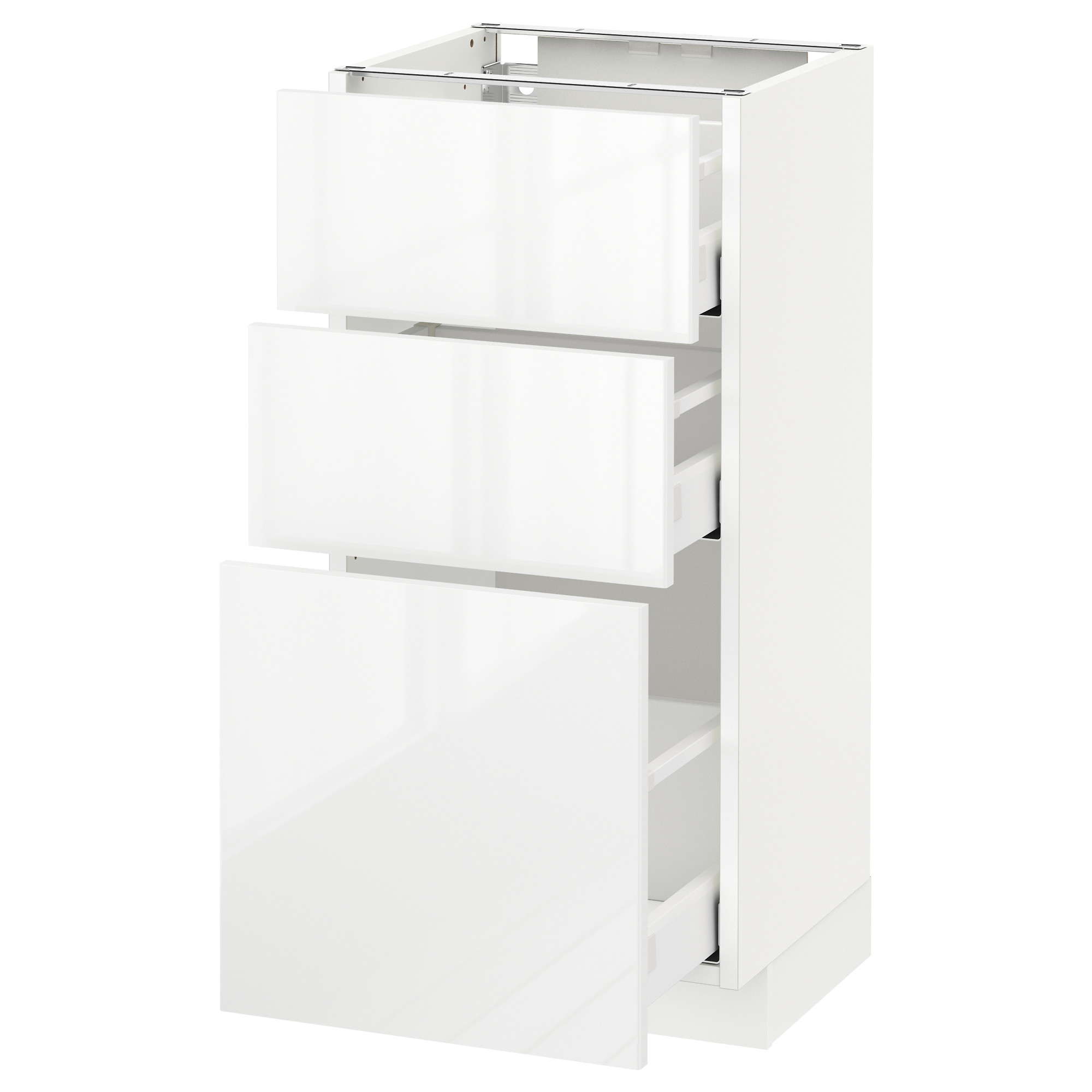 METOD base cabinet with 3 drawers