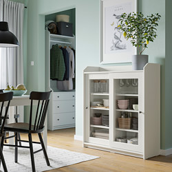 HAUGA - 玻璃門櫃, 米色 | IKEA 線上購物 - PE799597_S3
