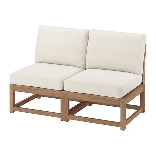 NÄMMARÖ - 2-seat modular sofa, outdoor, light brown stained/Frösön/Duvholmen beige | IKEA Taiwan Online - PE982855_S4