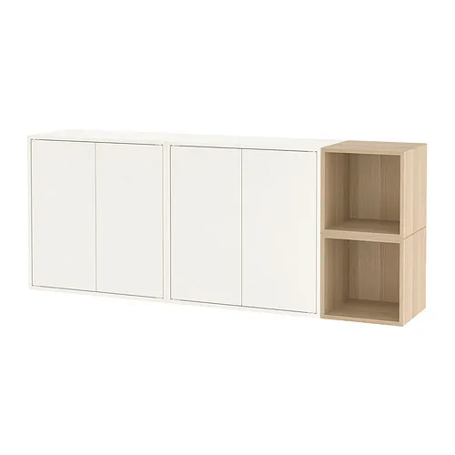 EKET - 上牆式收納櫃組合, 白色/染白橡木紋, 175x35x70 公分 | IKEA 線上購物 - PE878310_S4