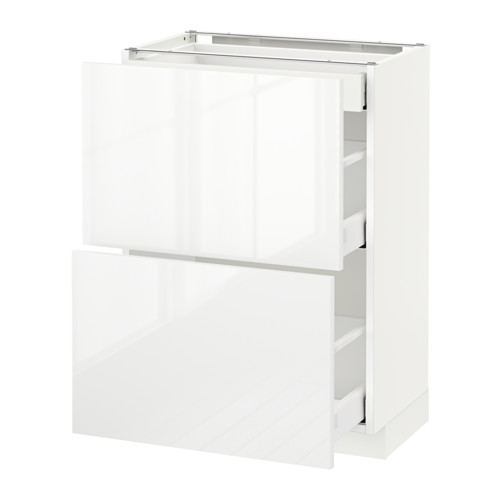 METOD - base cab with 2 fronts/3 drawers, white Maximera/Ringhult white | IKEA Taiwan Online - PE522276_S4