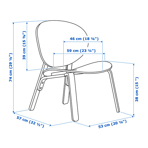 FRÖSET - 休閒椅, 實木貼皮, 染白橡木 | IKEA 線上購物 - PE777903_S4