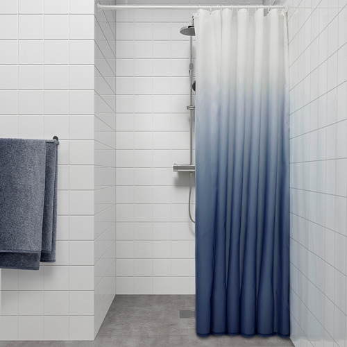 NYCKELN - shower curtain, white/dark blue | IKEA Taiwan Online - PE791699_S4