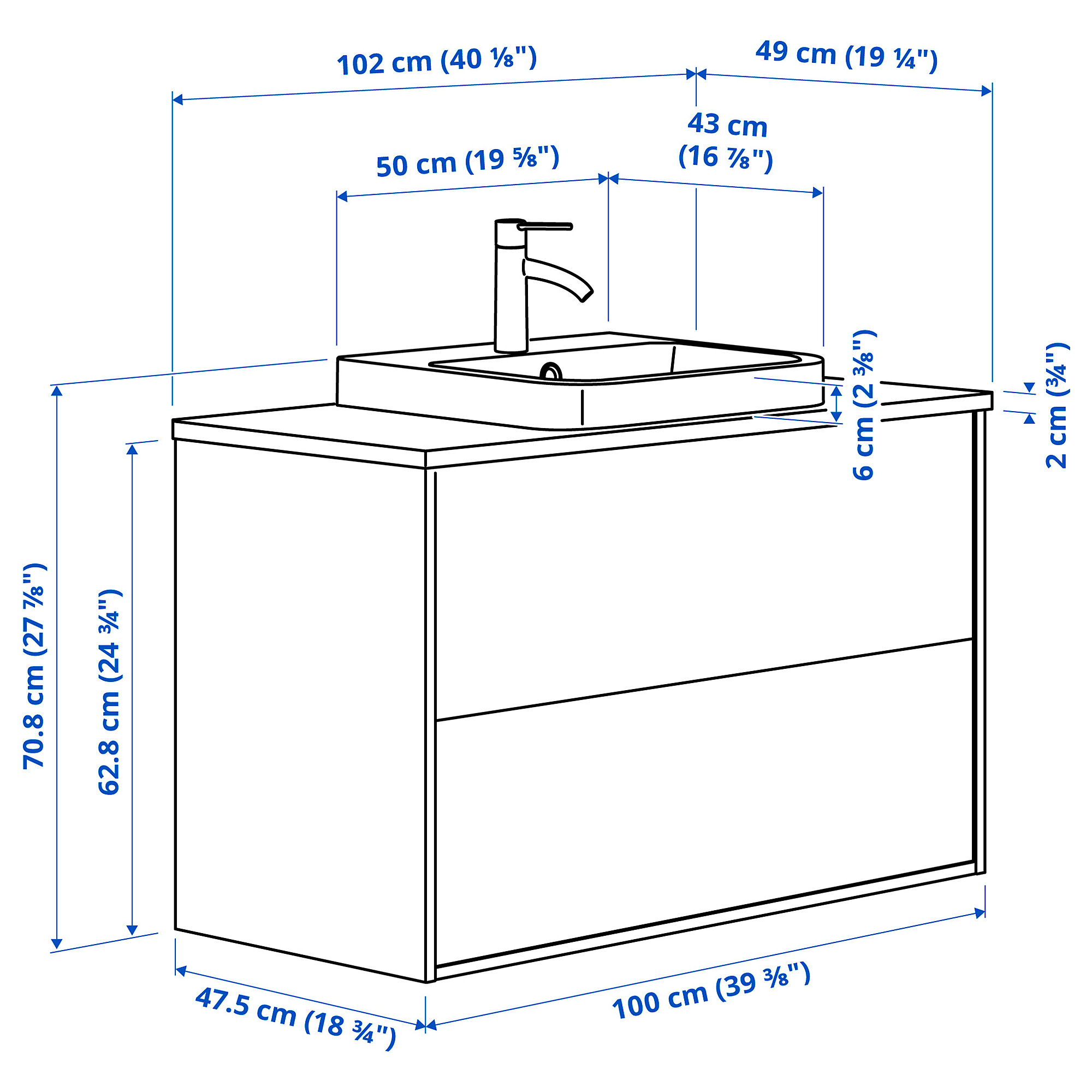 ÄNGSJÖN/BACKSJÖN wash-stnd w drawers/wash-basin/tap
