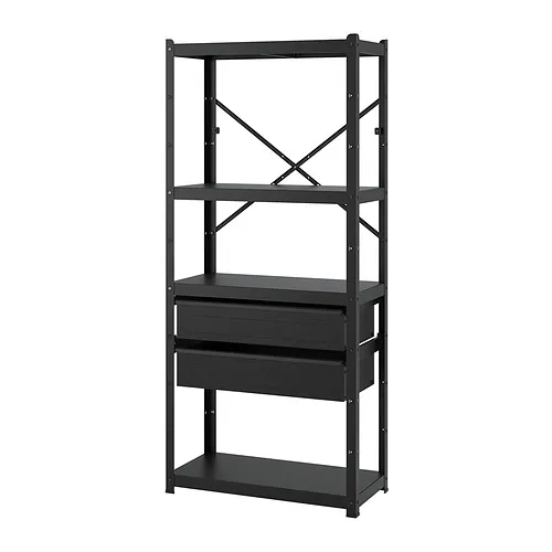 BROR - shelving unit with drawers/shelves, black, 85x40x190 cm | IKEA Taiwan Online - PE878487_S4