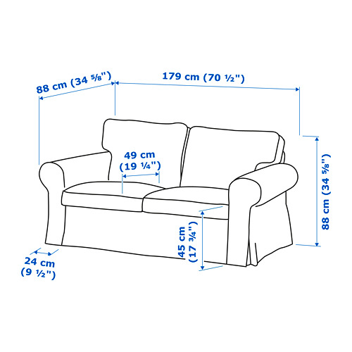EKTORP - 2-seat sofa, Virestad red/white | IKEA Taiwan Online - PE738875_S4