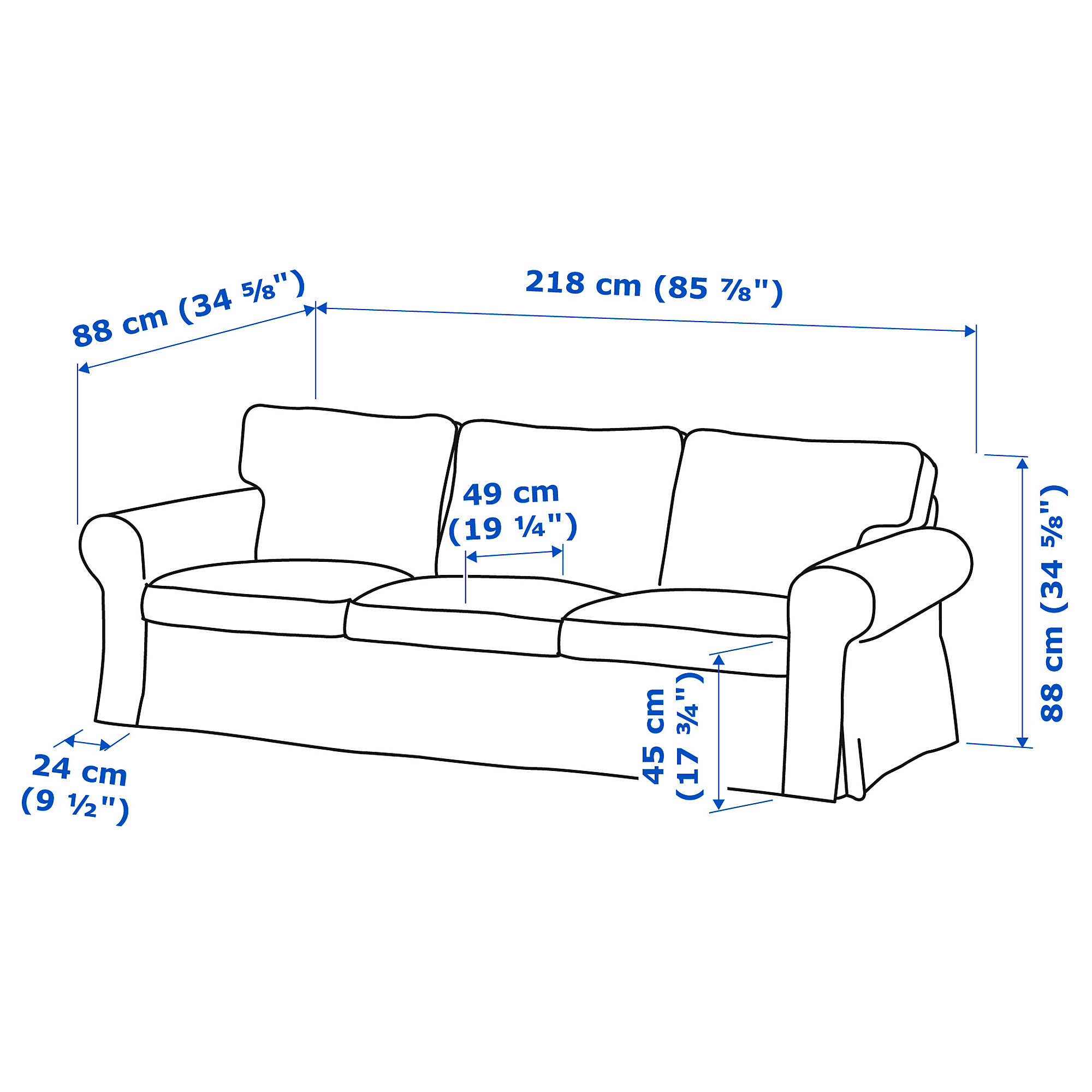 EKTORP 3-seat sofa