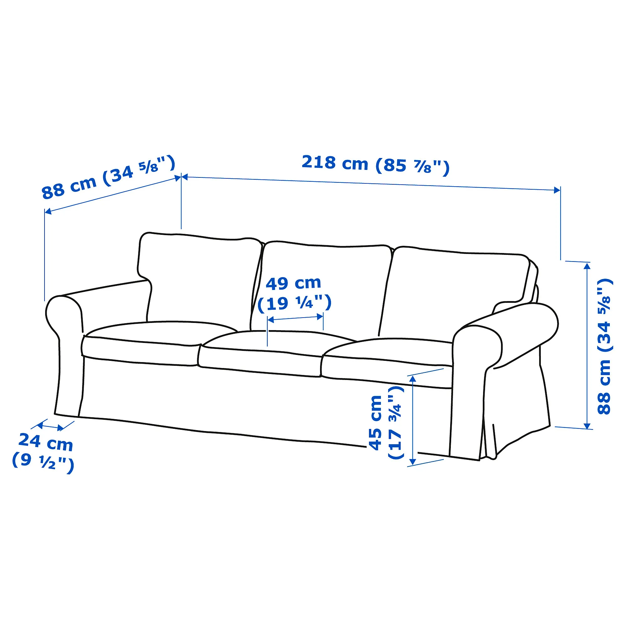 EKTORP 3-seat sofa